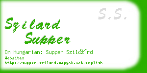 szilard supper business card